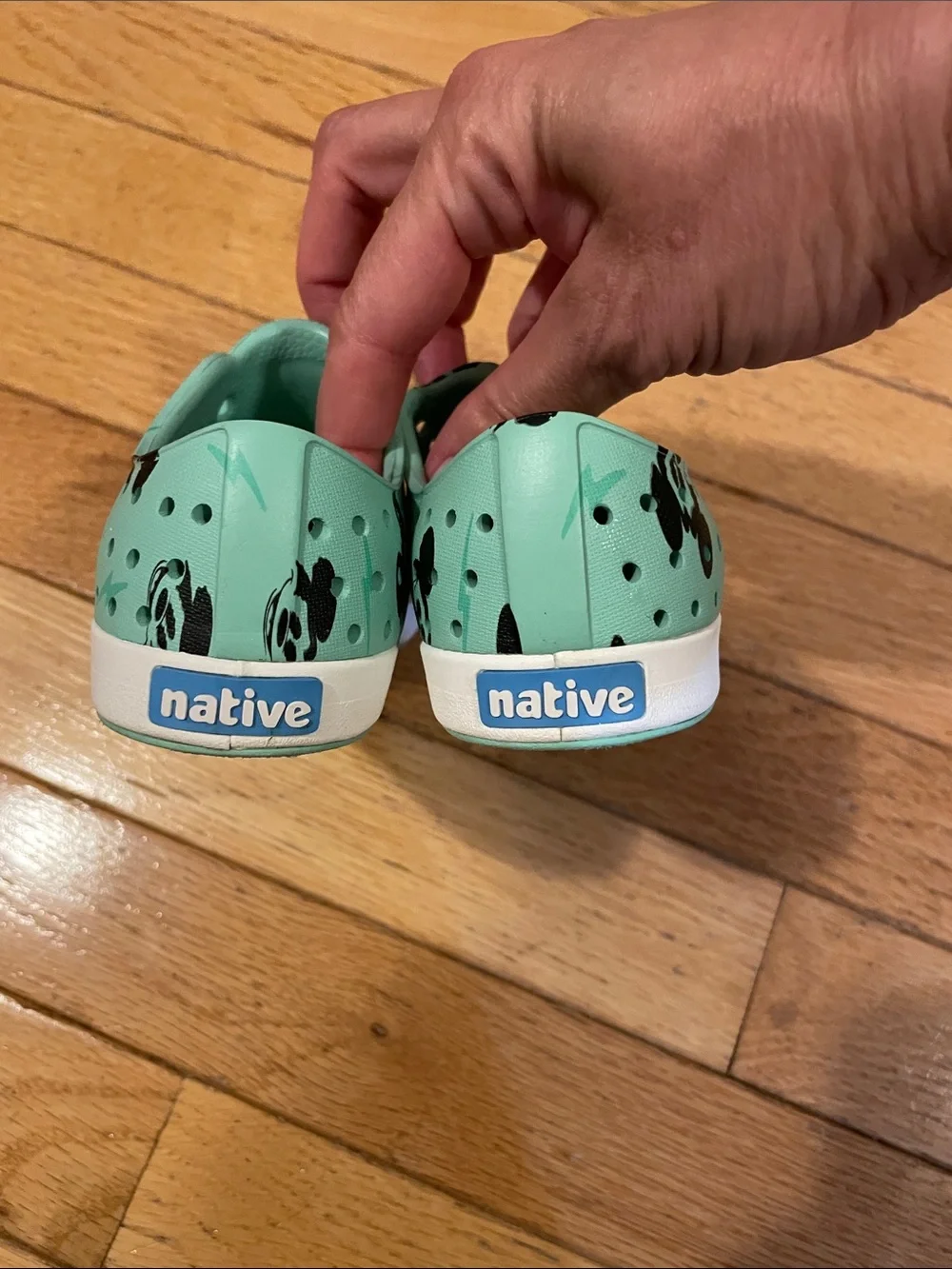 Native Shoes Little Kids Mint Green Mickey Slip-On Sneakers